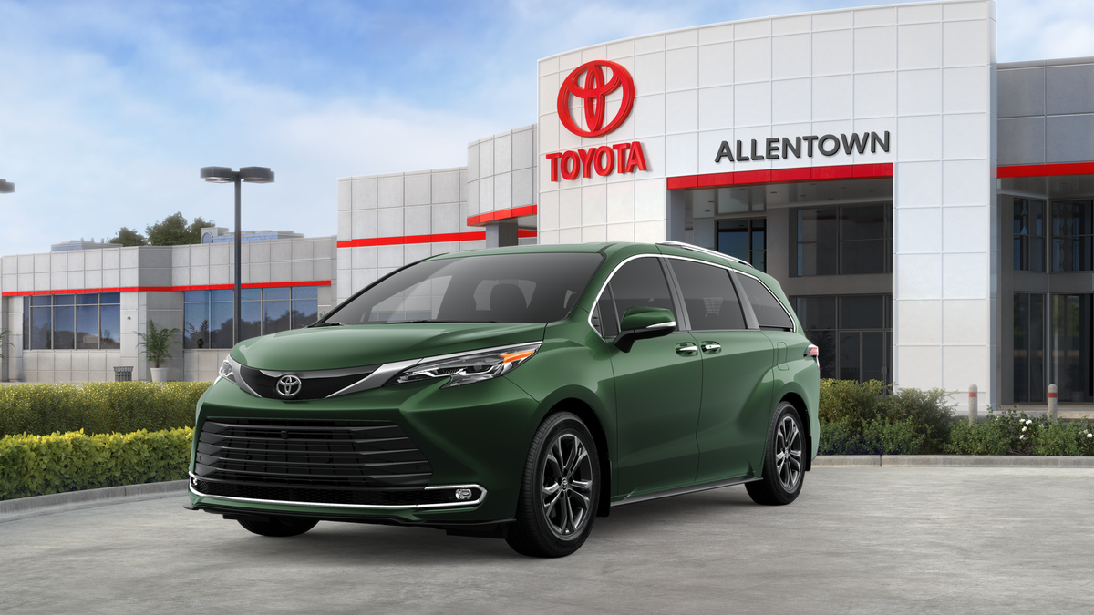 2026 Toyota Sienna Platinum in Cypress — front three-quarter view