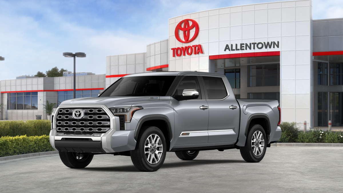 2026 Toyota Tundra i-FORCE MAX 1794 Edition i-FORCE MAX in Celestial Silver Metallic — front three-quarter view