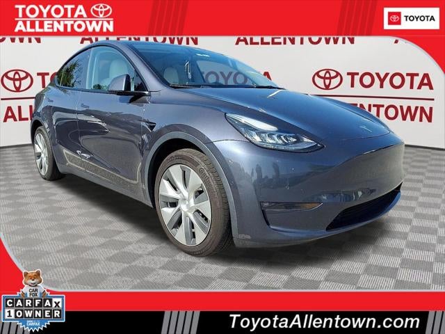 2022 Tesla Model Y Long Range in Gray — front three-quarter view