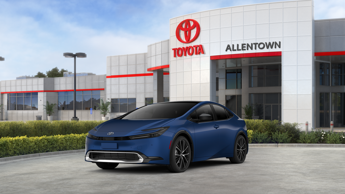 2026 Toyota Prius XLE in Reservoir Blue — front three-quarter view