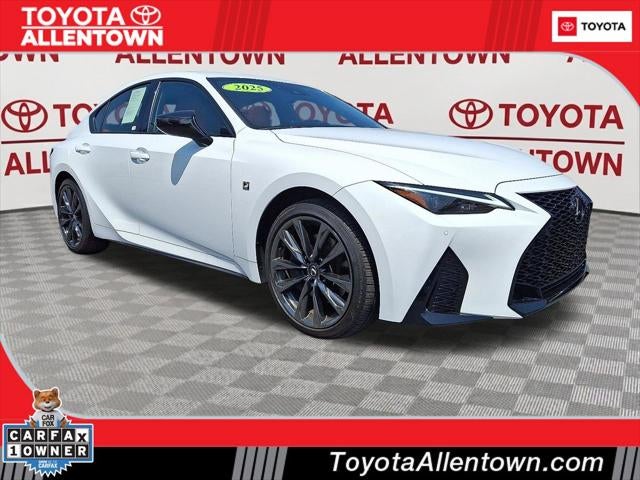 2025 Lexus IS 350 F SPORT in Ultra White — front three-quarter view